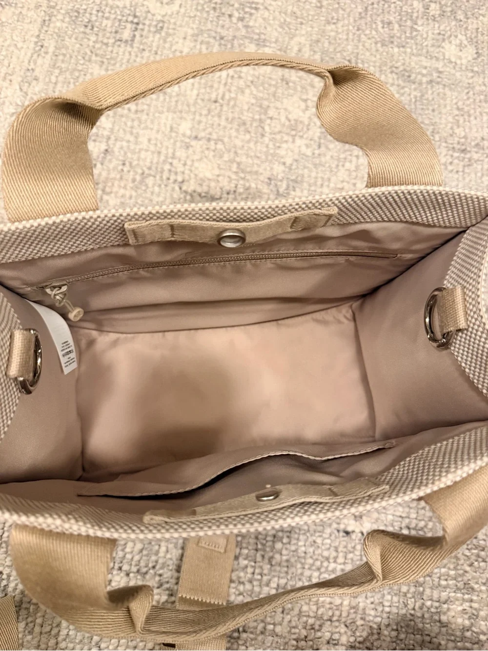 lululemon athletica Beige Canvas Tote with Tan Straps